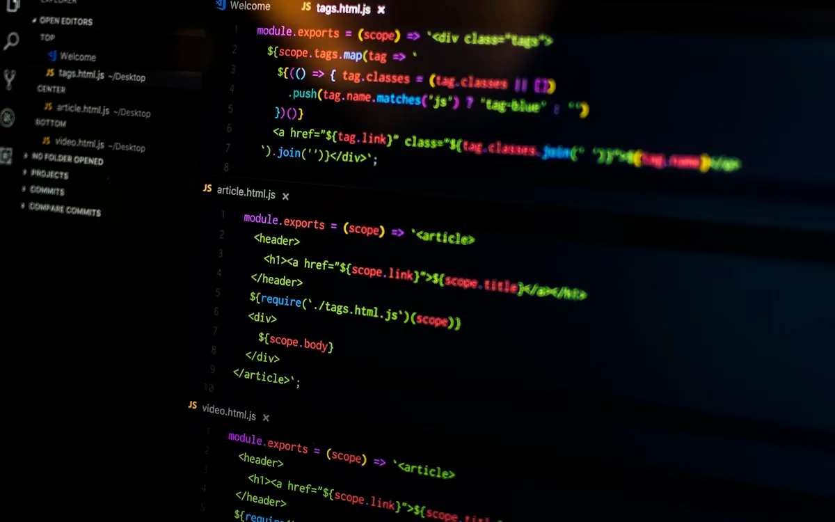 Database code on screen