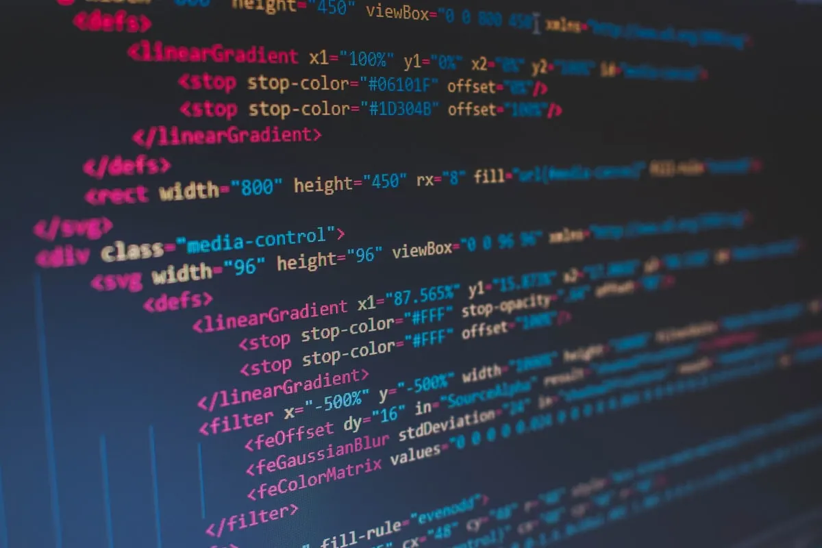Swift code on a colorful glowing screen
