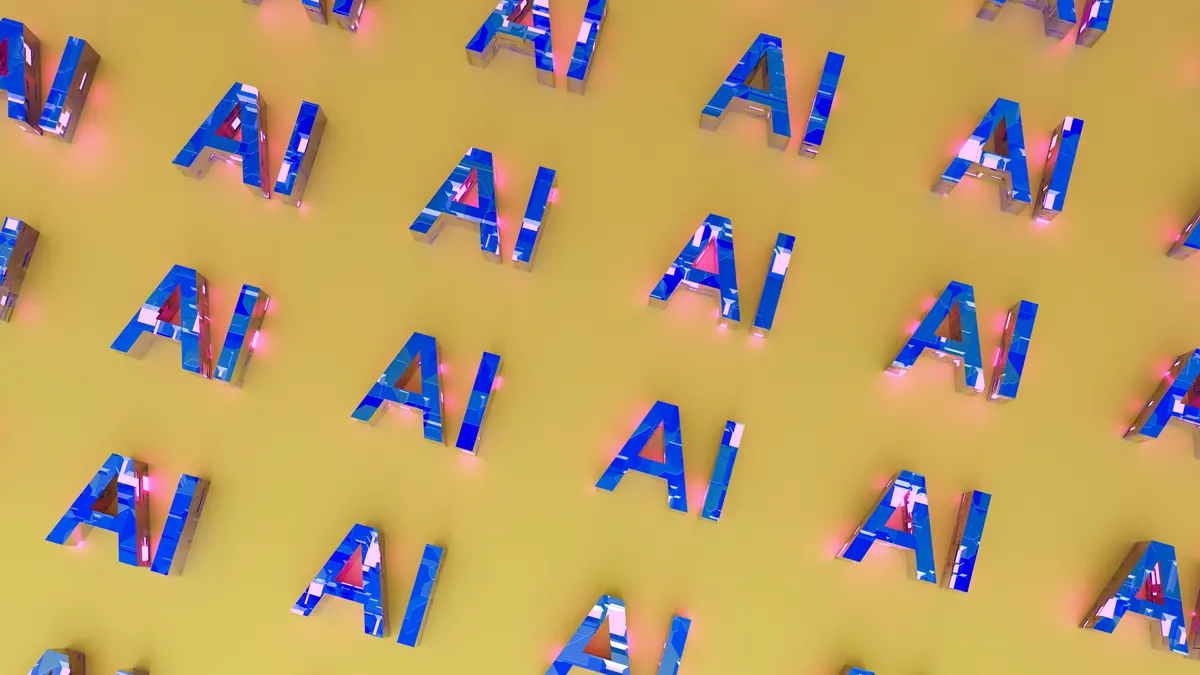 Colorful AI letters representing the transformation of web development in 2026
