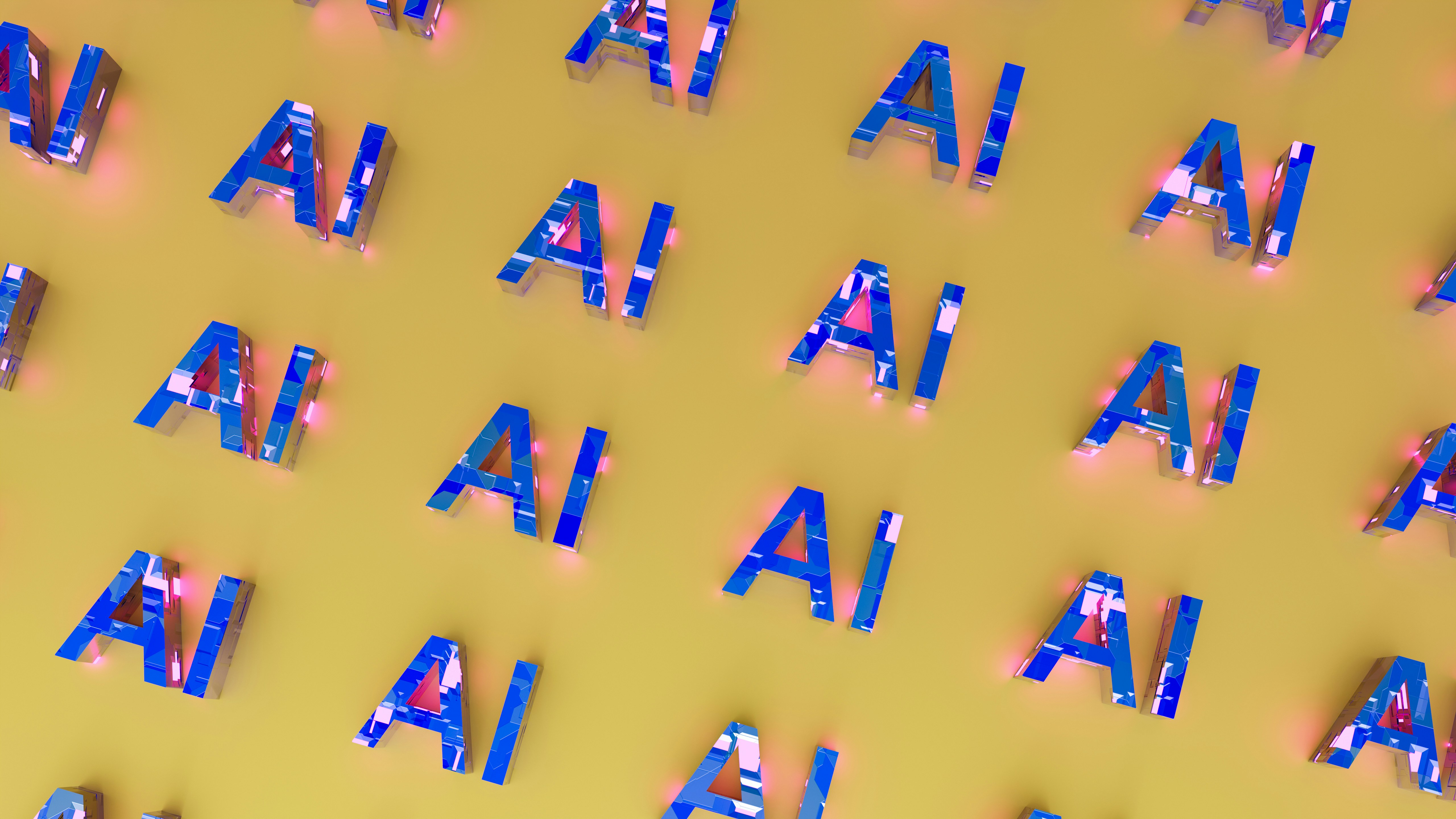 Colorful AI letters representing the transformation of web development in 2026